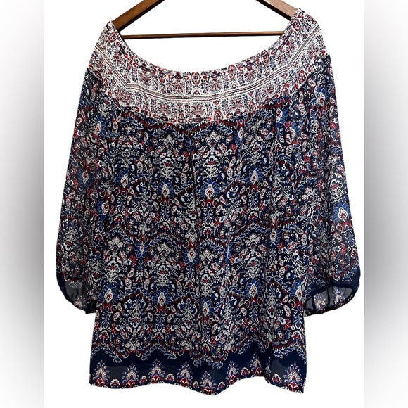 Alyx Tops - Alyx women’s red/white/blue blouse/ size 3X